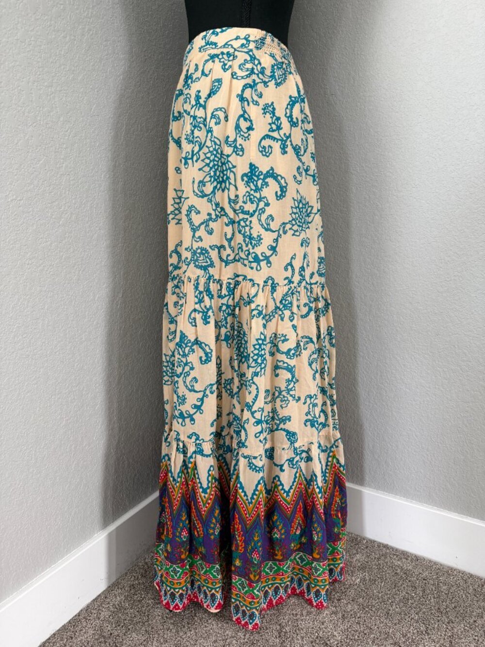 FREE PEOPLE Sunrise Voile Tiered Floral Long Maxi Skirt Small - Picture 3 of 13
